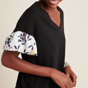 Anthropologie Tops - Black Amadi Floral Sleeve Top (NWT) Anthropologie Tops - Black Amadi Floral Sleeve Top (NWT)